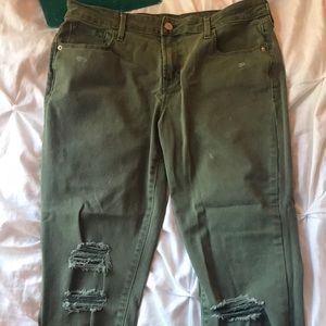 Army green jeans